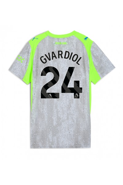 Manchester City Josko Gvardiol #24 Jalkapallovaatteet Naisten Kolmaspaita 2025-26 Lyhythihainen Manchester City Josko Gvardiol #24 Jalkapallovaatteet Naisten Kolmaspaita 2025-26 Lyhythihainen